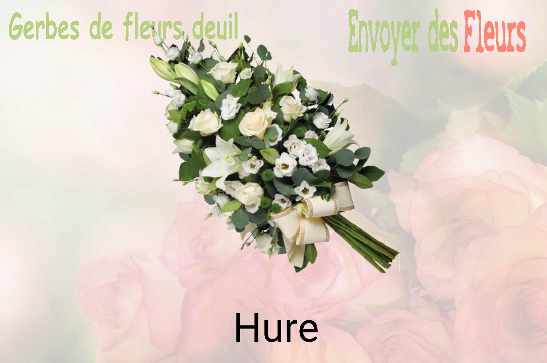 Gerbe de fleurs de deuil livrée à Hure
